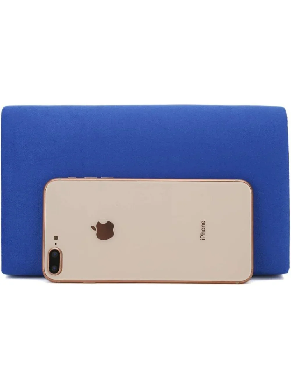 👜 Women's Royal Blue Faux Suede Clutch Bag Elegant Metal Binding Evening Purse